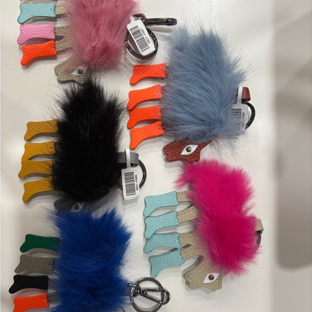 Colorful Furry Keychain Set